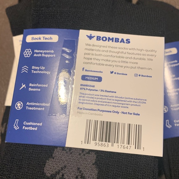 Set of 5 Bombas Socks Unisex (medium ) - Picture 2 of 4